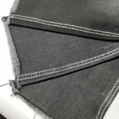China Sulfur Black Light Grey Twill Denim Fabric Heavy Weight 12 oz For Pants Jackets for sale