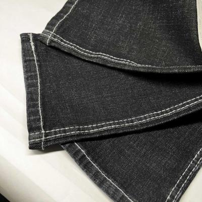 China Breathable Sulfur Black Cotton Denim Fabric Cloth 170cm 11.5 Oz for sale