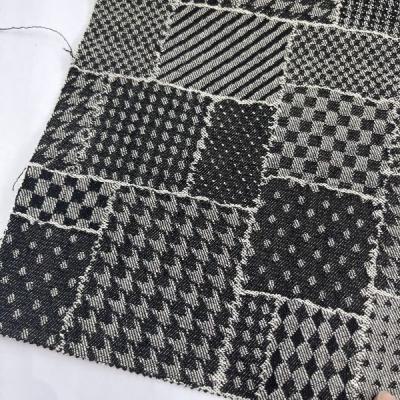 China Stunning Patchwork Jacquard Cloth Material Woven Denim Fabric 9.5 Oz for sale
