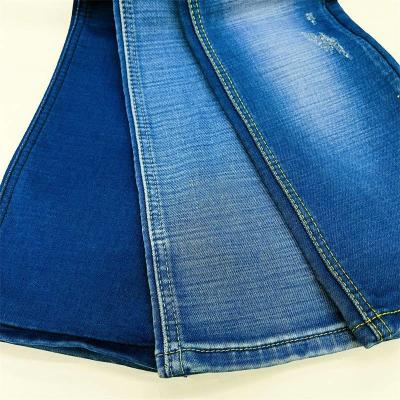 China Rich Hatch Cross Slub Fake Knitted Denim Fabric Material Firm Hand Feel for sale