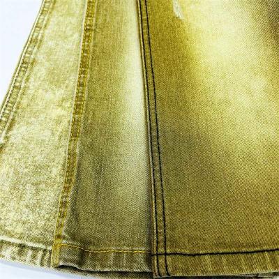 China Beige 11 OZ Color Dyeable Stretch Denim Fabric 180cm Width Shrink Resistant for sale