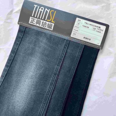 China 160cm Width Twill Denim Fabric Without Slub Sulfur Black for sale