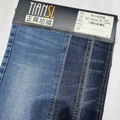 China Boa tela elástica da sarja de Nimes do Slub da hachura 10,6 onças antes da lavagem à venda