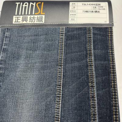 China Stretch Cotton Denim Fabric Heavy Weft Warp Crosshatch Slub Deep Blue Medium Weight for sale