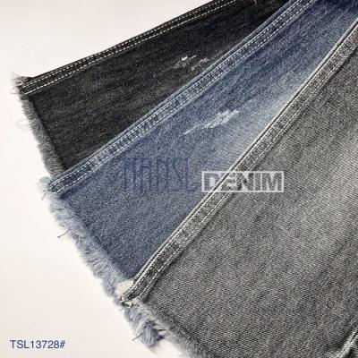 China Slubby Cotton Blue Denim Fabric Blue Jean Material 9.8 Oz for sale
