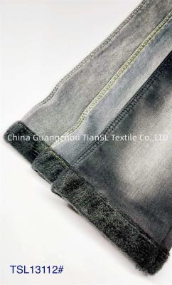China black bulk High Stretch Denim Fabric With Fleece Lined 137cm-142cm for sale