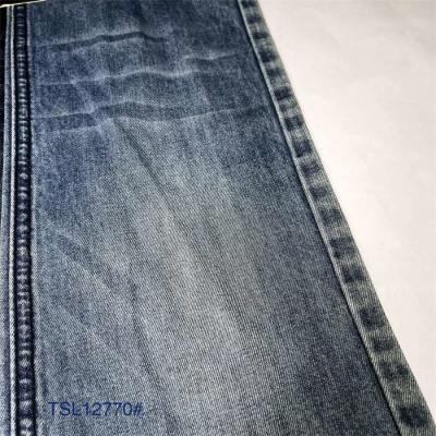 中国 203gsm柔らかいLyocell Tencelのあや織りのデニムの生地のインディゴの黒170cm広く 販売のため