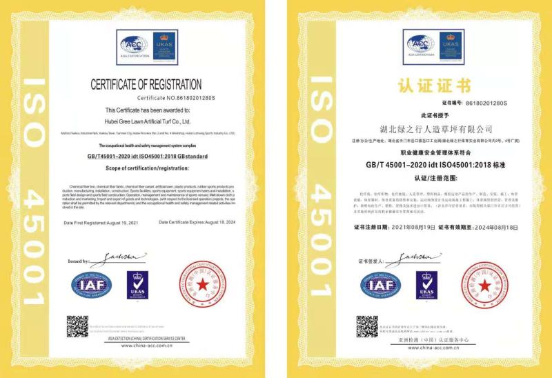 ISO45001:2018 - Green trip sports industry group