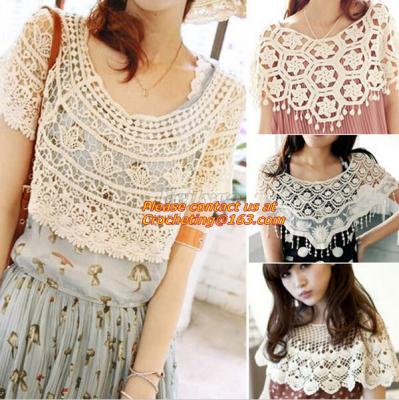 China Fashion Style Womens Ladies, Hollow Crochet Knit Cape Shawl Tank Top Vest Jumper Pullover for sale