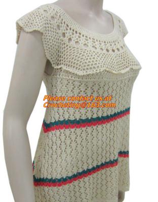 Chine Habillement longtemps gainé tricoté sans bretelles de femmes de pull de broderie de chandail d'épaule de crochet de mode de femmes à vendre