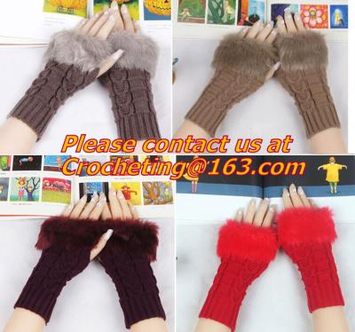China Pineapple Dot Women Knit Warm Winter Gloves Crochet Hand Warmers Computer Mittens for sale