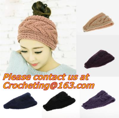 China Cute Crochet Headbands Hair Head Band Bow Kid Baby Girl Accessories Knitted Headwrap Hair Band Fashion Knotted Crochet for sale