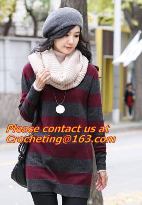 China Large Women Warm Winter Long Striped Shawl Wrap Tassel Scarf Thick Wool Crochet Scarves for sale