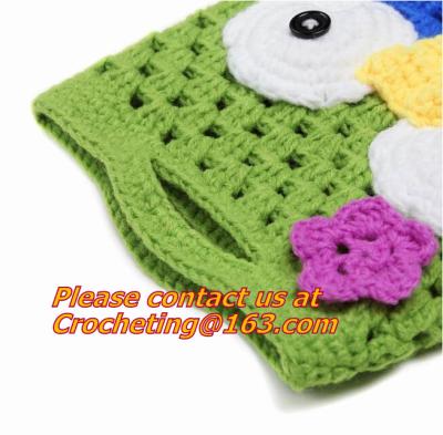 China Owl Purse Handmade Fashion Kids Girls Crochet Handbags Knitted Flower Owl Luggage & Bags for sale