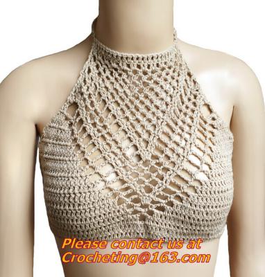 China Sexy Women Crochet Crop Top Summer Camisole Camis Sexy Hollow Out V-Neck Crochet Bustier for sale