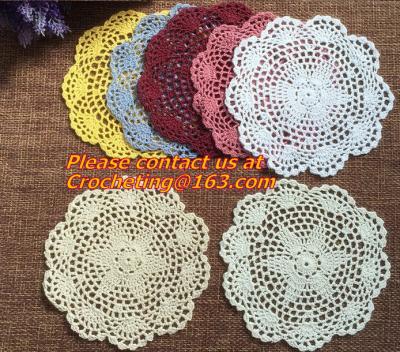 China Handmade Crochet woven mat Cotton Lace Table Placemats Doilies handmade cup mat for sale