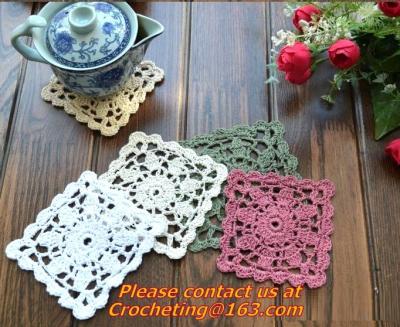 China Hand made crochet doily, table cloth, Different styles of different Placemat color custom for sale