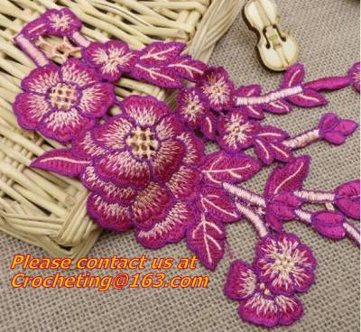 Chine Patchwork de motif de fleur de crochet de dentelle d'encolure d'Applique de collier de dentelle de broderie cousant Access à vendre