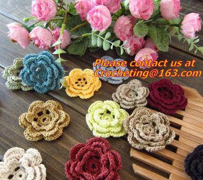 Chine les napperons ronds de motif de tapis de tasse de crochet de cru font du crochet la boutique de fleurs de bandeau d'Applique à vendre