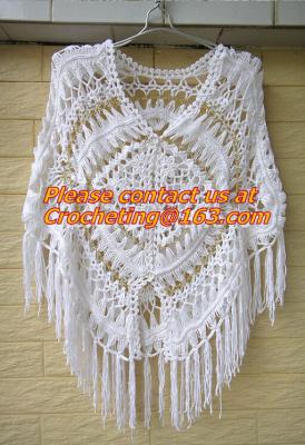 China Womens Crochet Poncho Shawl Fringe Girl Floral Sweater Poncho Wrap, ponchoes, crochet for sale