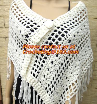 Chine Écharpe Multiwearing à crochet fait main d'enveloppe de concepteur de fourrure de Pashmina de femmes d'écharpe de crochet à vendre