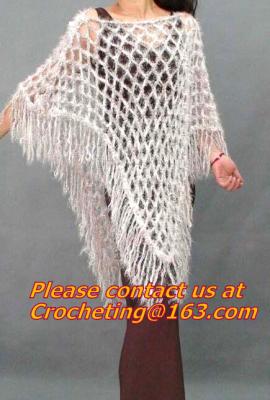 Chine Des femmes du gland de cavité femelle faite main de poncho de fil de Grandrelle de laine de ponchos de crochet longtemps à vendre