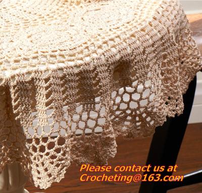 China christmas tablecloths cotton and linen, Tablemat, Corcheted Lace Table linen, Tablecloth for sale