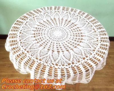 China 80cm Round cotton crochet tablecloth, Tablemat, Corcheted Lace Table linen, Tablecloth for sale