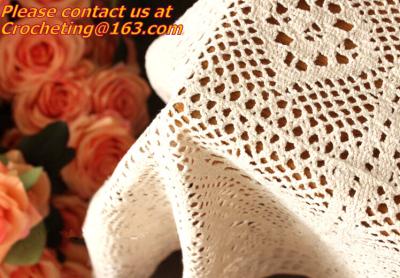 China Vintage Handmade Crocheted Tablecloths, Tablemat, Corcheted Lace Table linen, Tablecloth for sale
