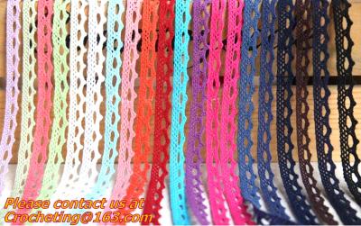 Chine mariage mélangé de ruban de dentelle de crochet de coton de la couleur 20yards/lot (1.0cm large) cousant l'arc nuptiale L à vendre