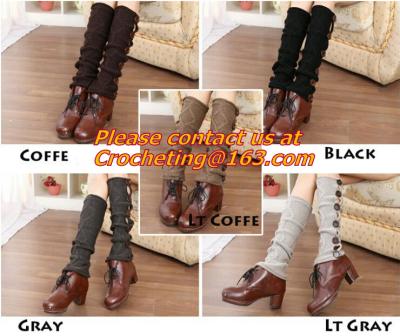 China socks,leg warmers loose socks wool blend button down pierced decoration boot socks fashion for sale