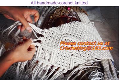 China Bag cotton rope handmade tassel knitted bag handmade women's handbag national trend classi for sale