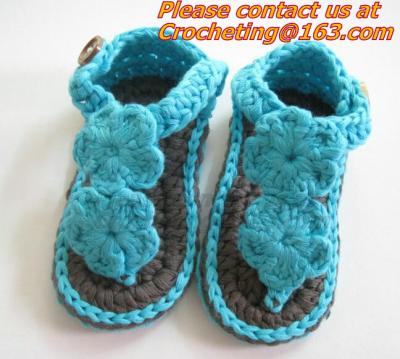 Chine L'enfant en bas âge Prewalker de nourrisson nouveau-né de pantoufles de lanières de sandale de crochet de filles de garçons badine Knitt à vendre