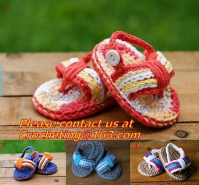 Chine Vert rose de Houseshoes de pantoufles de singe de crochet de coton de crochet de chaussures de crochet de bébé de pantoufles à vendre