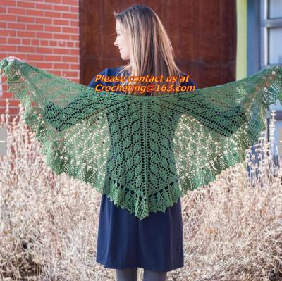 China Lady's Crochet Knitted Shawl,Hand Knitted Shawl ,Women Poncho, Free Knitting Crochet Woman for sale