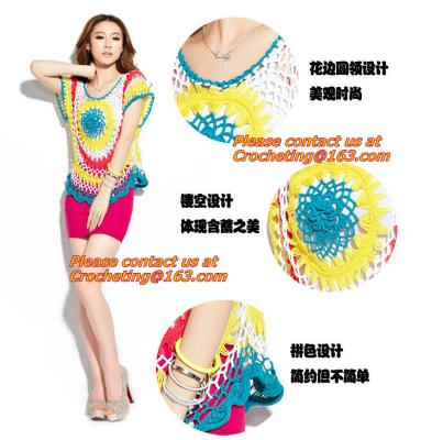 China Crochet pullover, spring summer women's crocheted sleeveless pull over top with stretch for sale