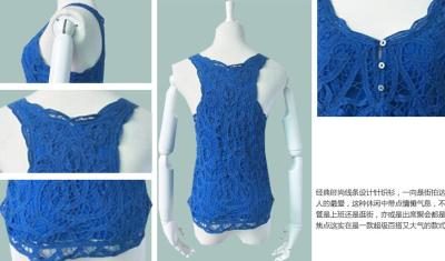 Chine Tricoté, fait du crochet, le gland, femmes florales, font du crochet la chemise sans manche de tunique de dessus de réservoir de gilet à vendre