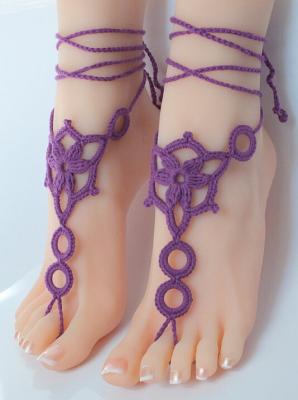 China Crochet Barefoot, Nude shoes, Foot Jewelry, Beach Wedding, Sexy Anklet , Bellydanc for sale