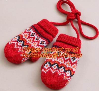 Chine Le jacquard simple a tricoté des gants de coton pour le bébé, gants fingerless de femmes de mode, main Croch à vendre