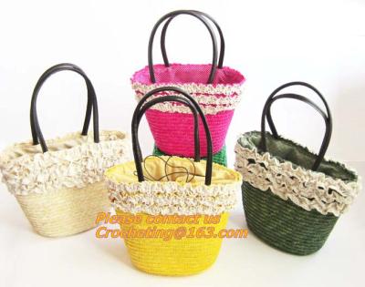 China Fashion Straw Beach Bag Summer Weave Woven Women Shoulder Bags Straw Handbags with Ribbons for sale
