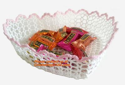 China Lace Doily Bowl Basket Handicraft Wastepaper Wedding Gift Candy Basket for sale