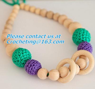 China crochet necklace, New Chunky crochet necklace, Mint blue and cream nursing necklace for sale