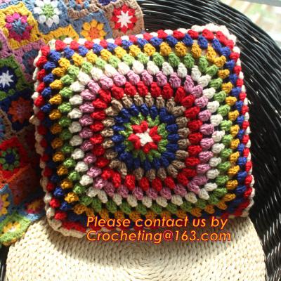 China Handmade Paisley Crochet pillow cushion cover Decorative Cushion Wedding Gift for sale
