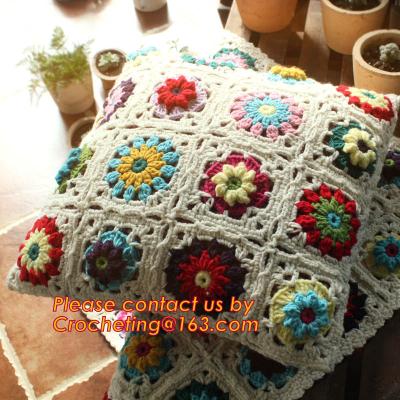 China High Quality Nordic Crochet bed pillow Daisy hand-woven cushion covers Decorative Cushion for sale