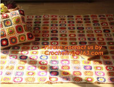 China New Retro Daisy Handmade Woolen crochet Sleeping blanket Sofa Bed Casual Nap Throw Fashion for sale
