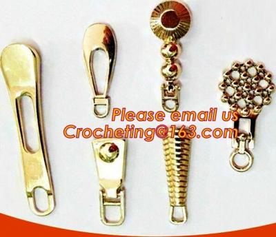 China One side Embossed 3D logo, one side engraved logo gold tone garment/apparel metal zipper pull made in china for sale