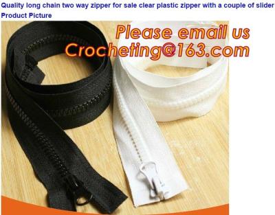 China PVC zipper used for bags ,garment waterproof zipper plastic zipper, Garment Accessories high quality Plastic Zipper for sale