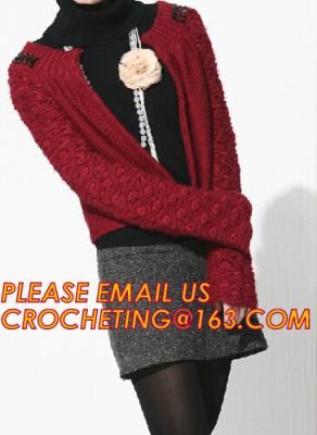 China Red Long Womens Cardigan, Cable Knitting Lady Cashmere Pullover Knitted Sweater for Women for sale