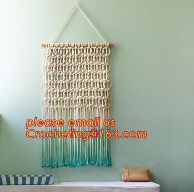 China Macrame Wall Art Hanging, Tapestry Wedding Decoration, Bunting Banner knitted, crochet wedding bunting for sale