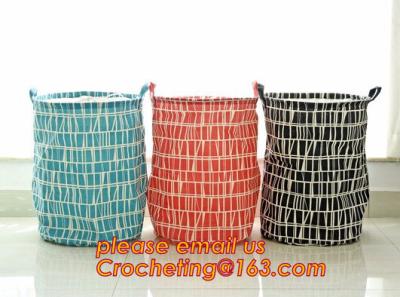 Chine dirty clothes storage flower printed canvas folding basket ,laundry basket, Handicrafts clothes hamper/laundry basket à vendre
